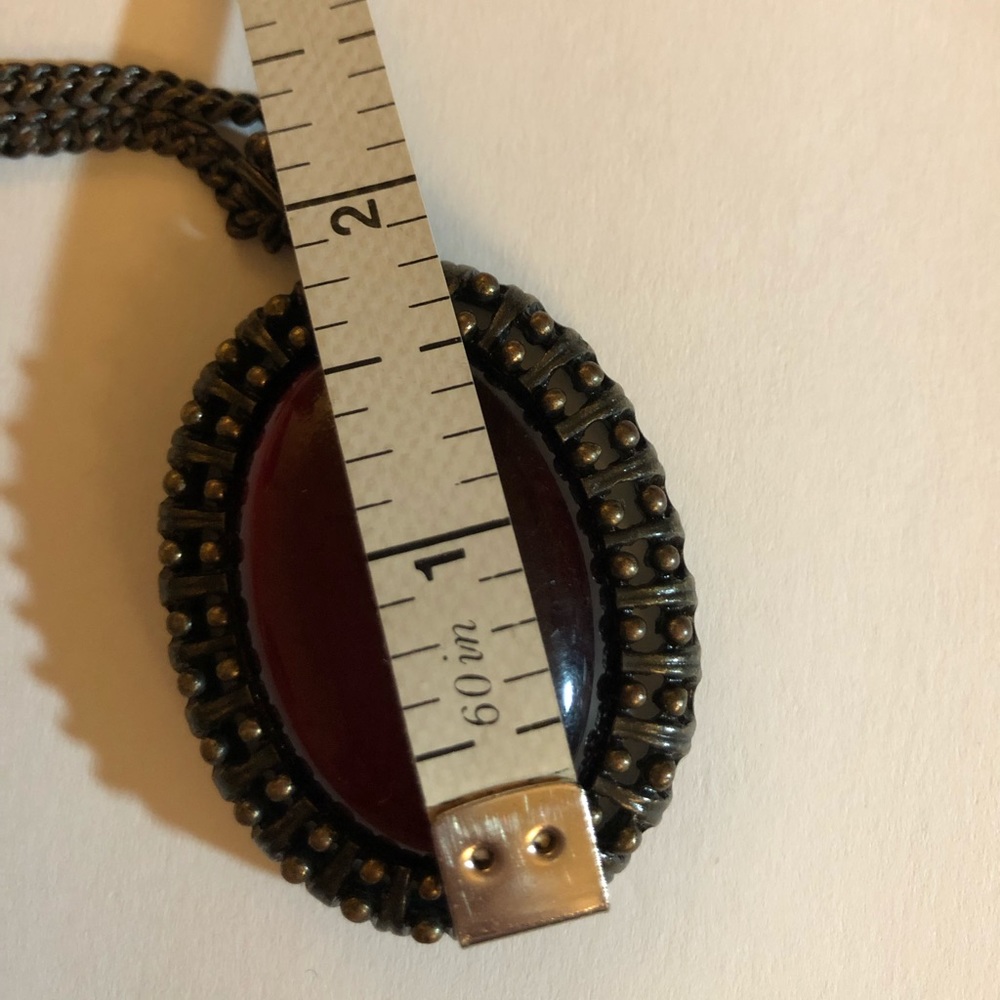 Avon pendant and earring set, faux dark stone - Picture 12 of 12